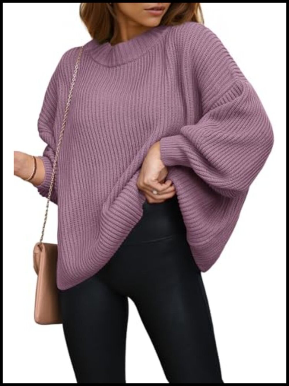 Oversized Chunky Knit Pullover Sweater Long Sleeve Crewneck Casual